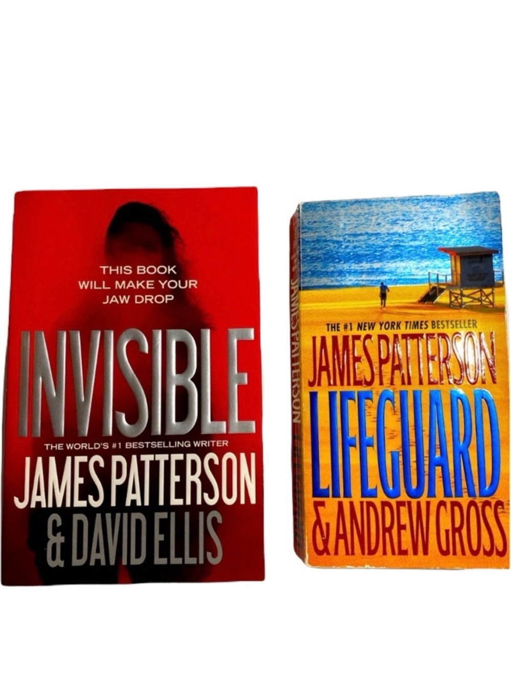 James Patterson Book Bundle Invisible & Lifeguard Thriller Novel Lot Set